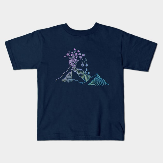 floral volcano Kids T-Shirt by vita95gelman